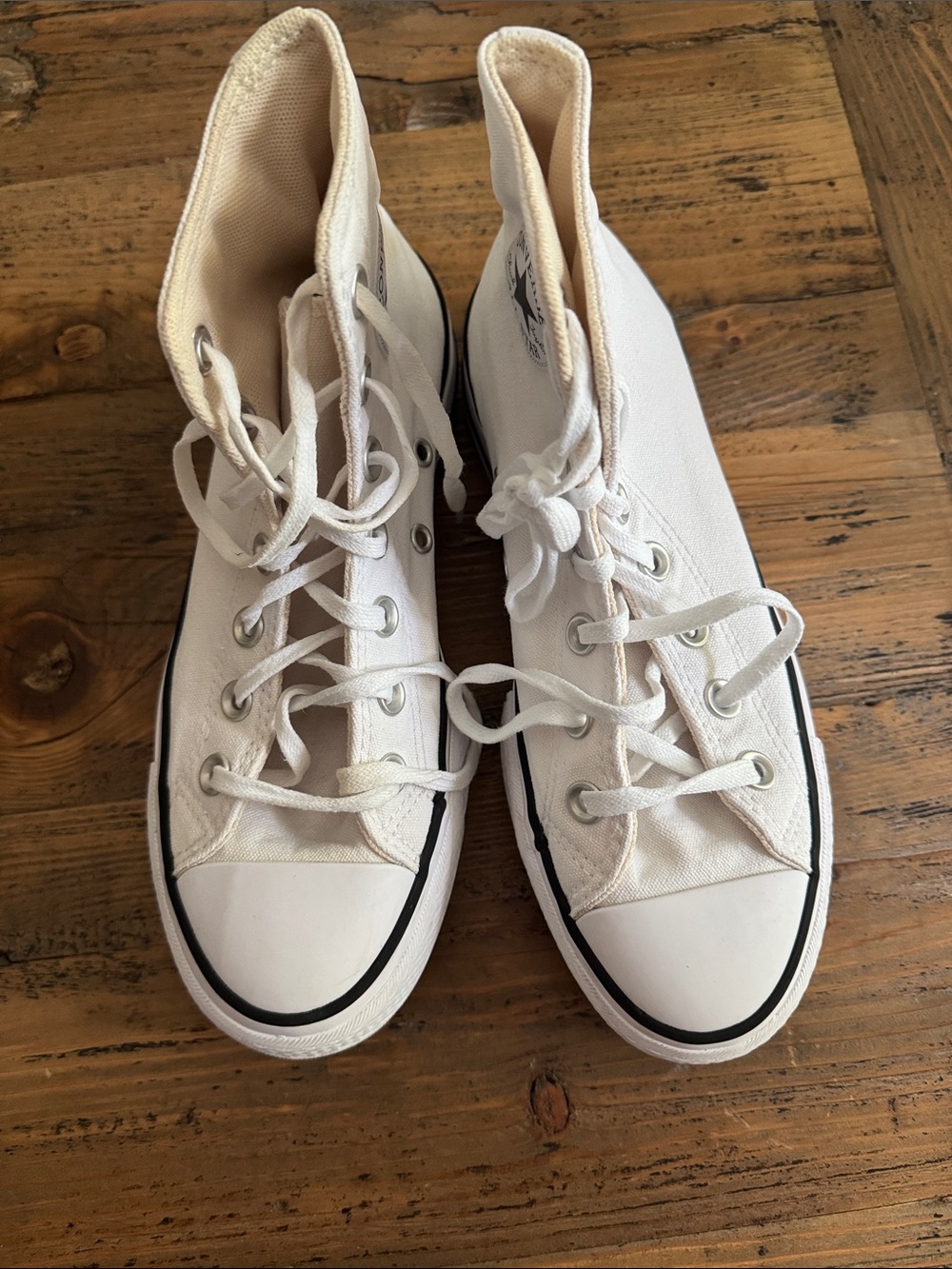 Converse White High Top Canvas Sneakers - Picture 2 of 11